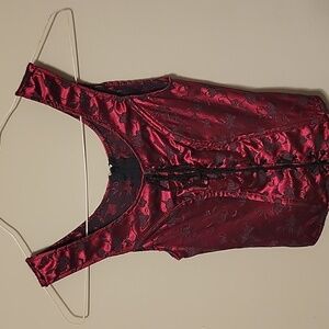 Red floral detailed corset